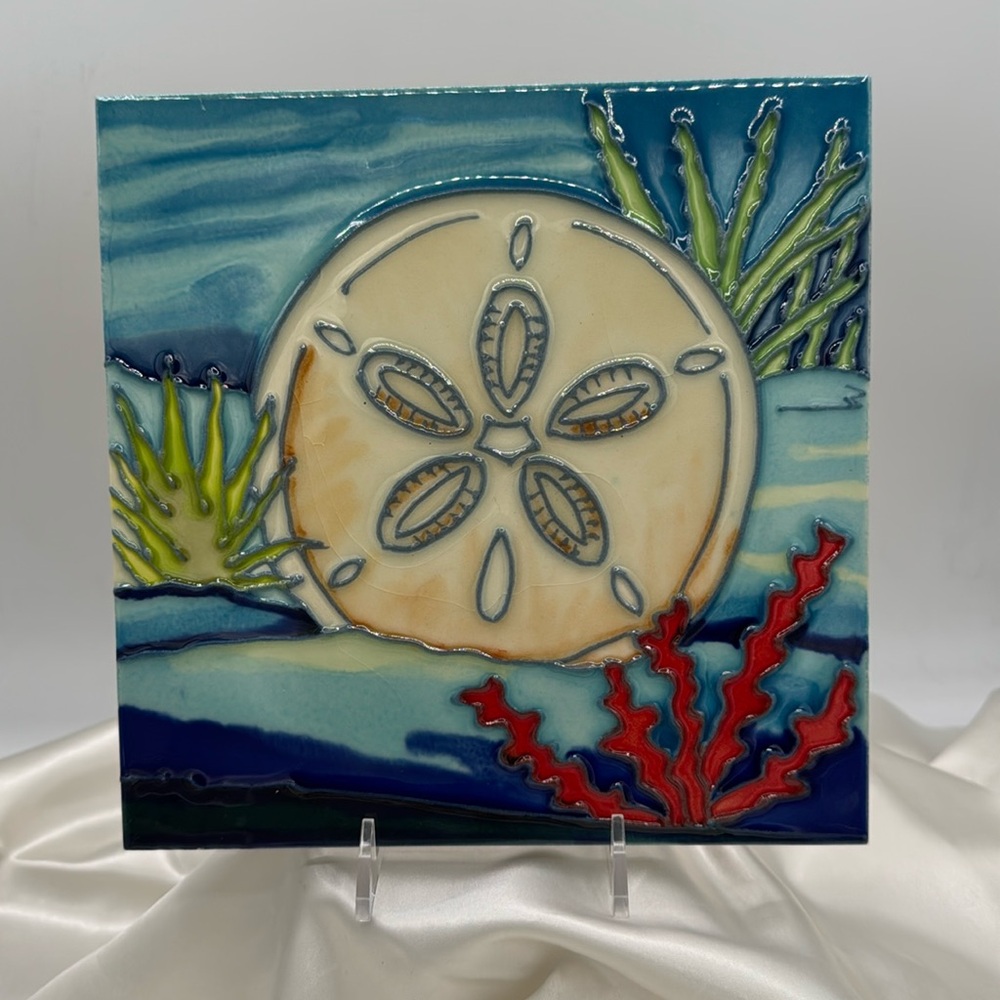 Sand Dollar Sea Scene Tile